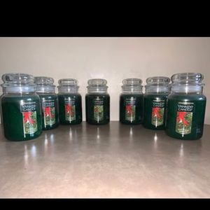 Yankee candles 6 Wreath and 1 Balsam Cedar